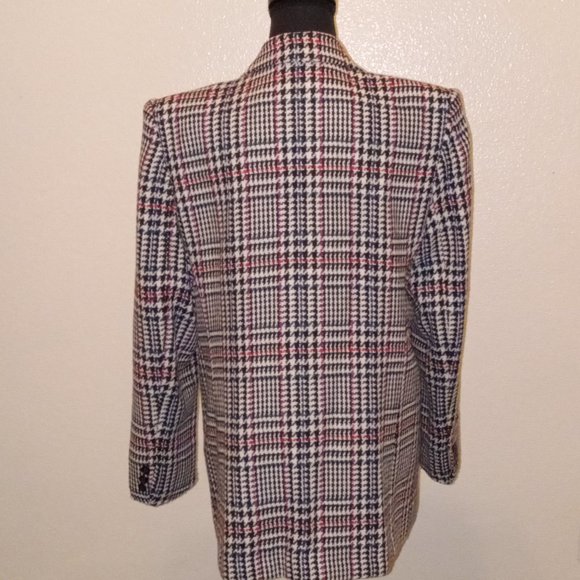 Worthington black and white wool blend herringbone blazer with Specks of color - Picture 6 of 11